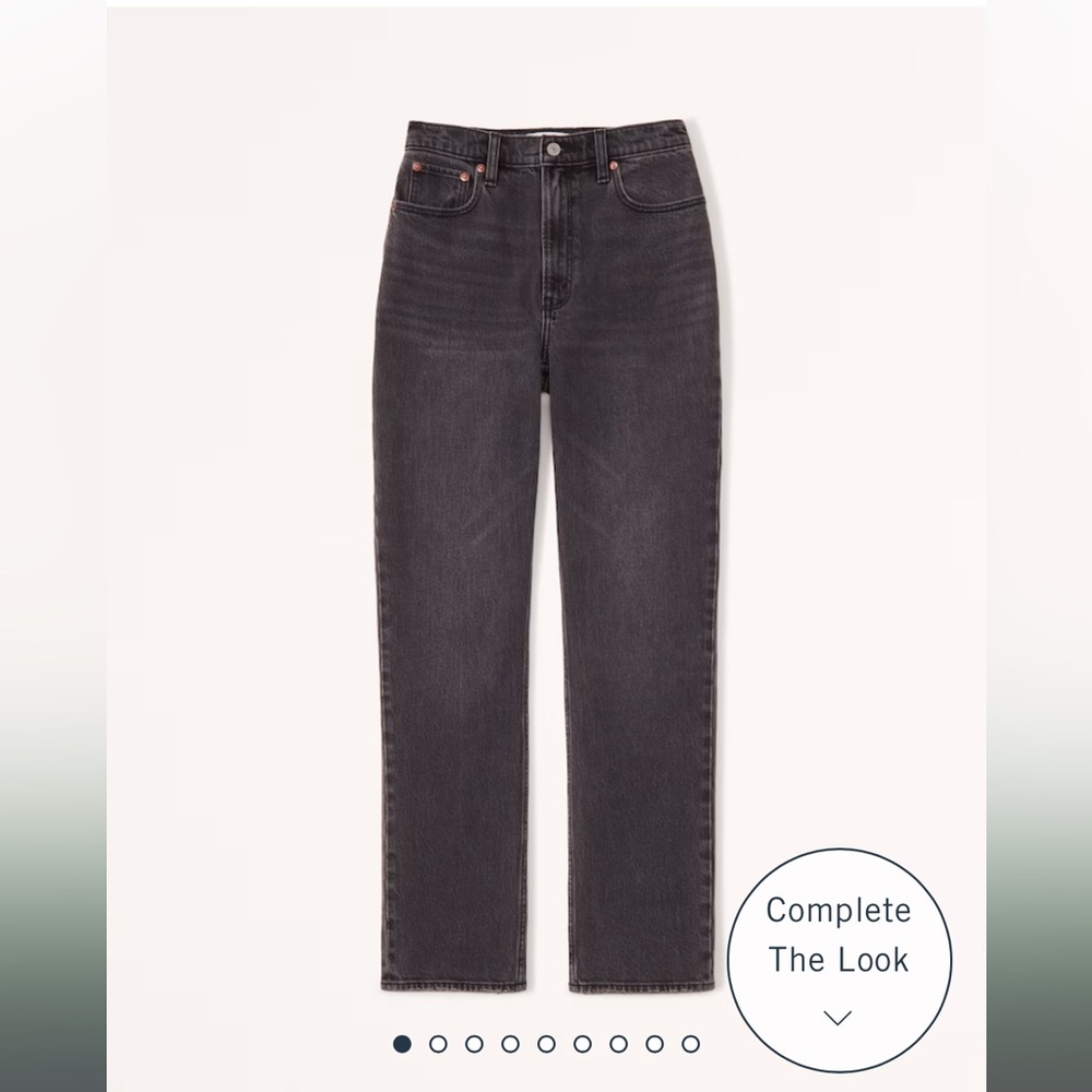 Abercrombie & Fitch Ultra High Rise 90s Straight Jean Black Denim